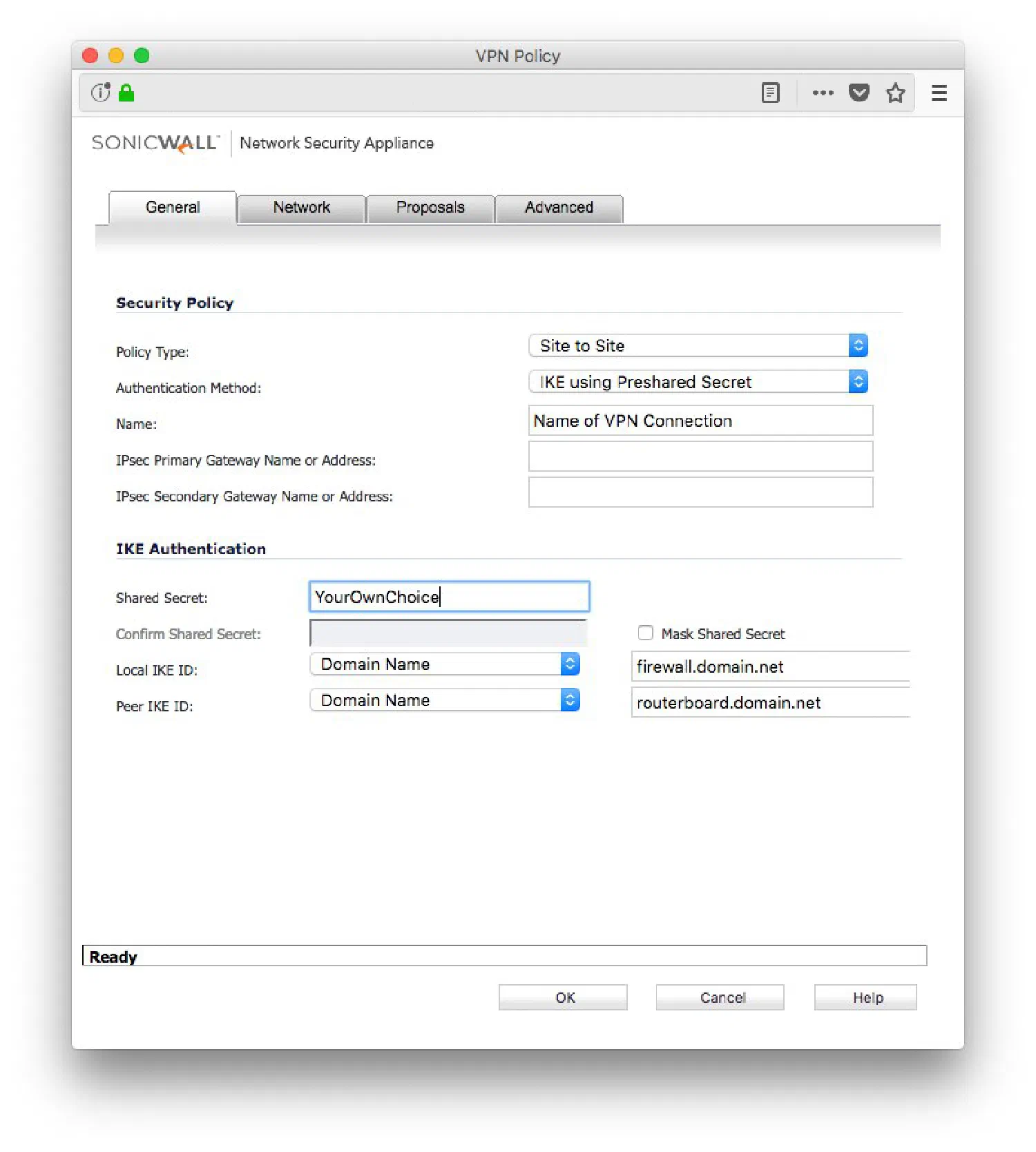 How to build IPSec-tunnel between SonicWall and MikroTik