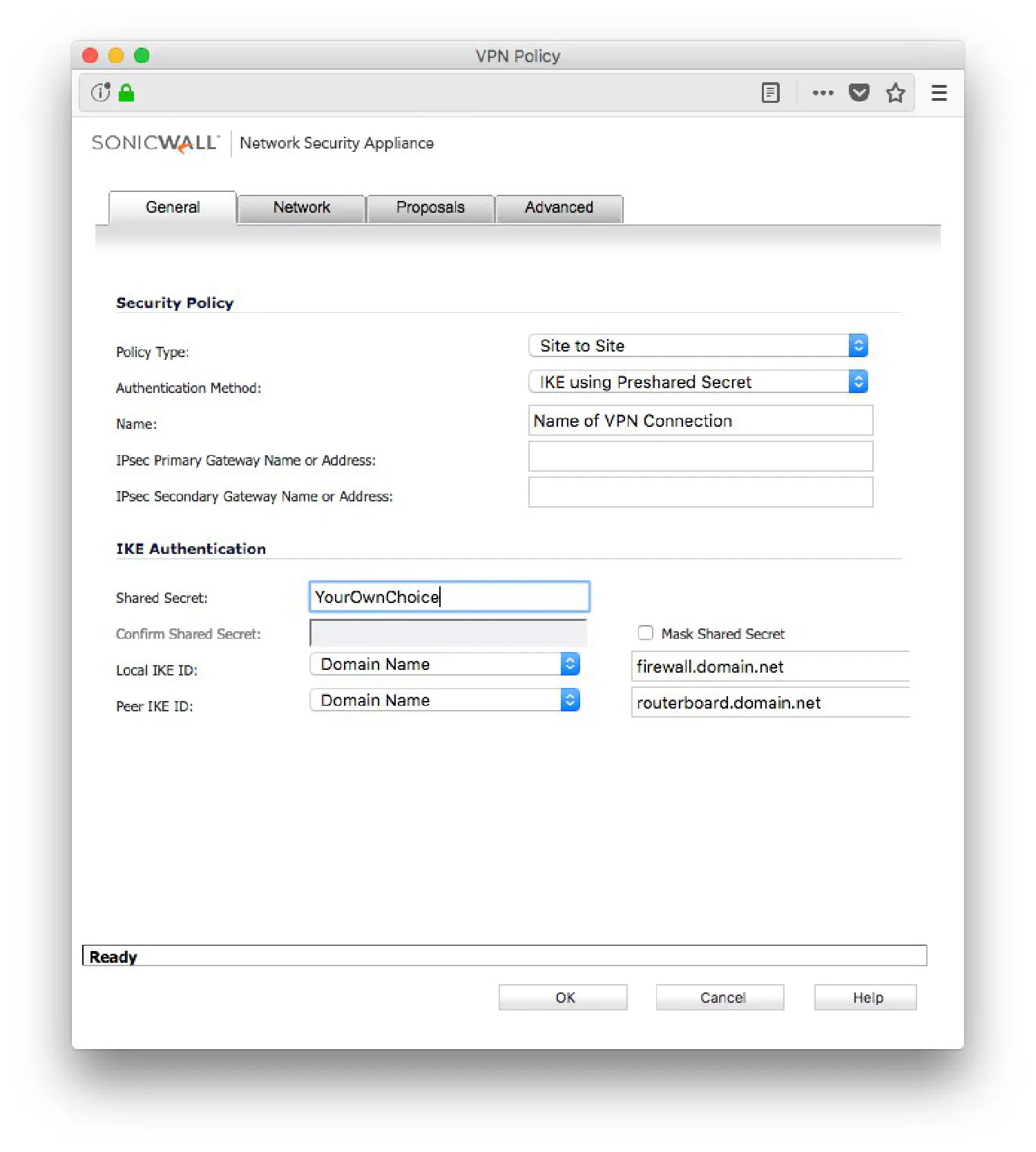 How to build an IPSec-tunnel between SonicWall and MikroTik?