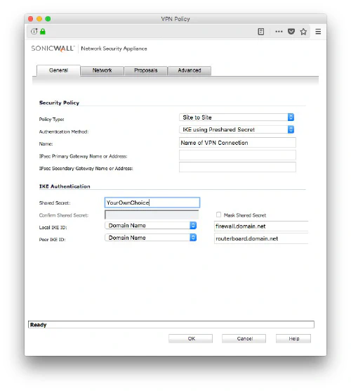 How to build an IPSec-tunnel between SonicWall and MikroTik?