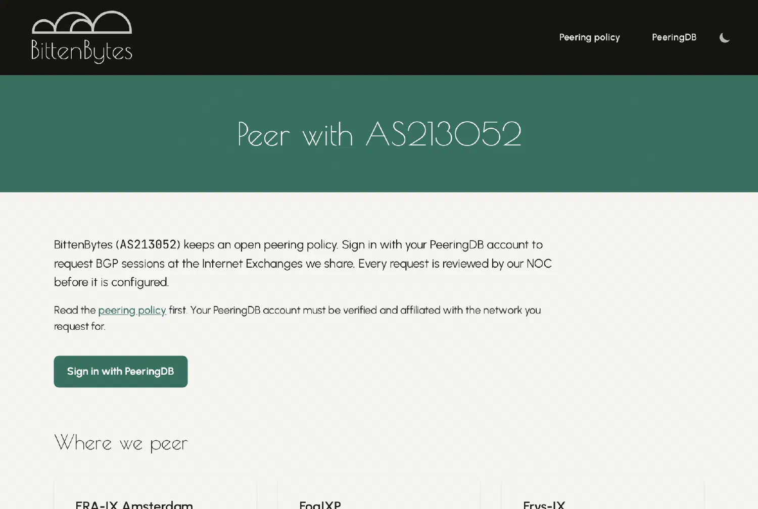 Request a peering session with AS213052 through our new portal